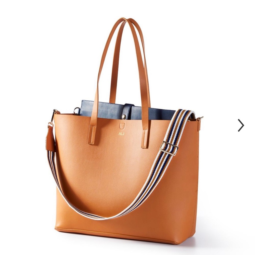 Mark and Graham vegan leather tote with shoulder strap, no monogramm